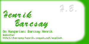 henrik barcsay business card